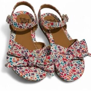 Olivia Miller Toddler Girl Size 10 White Pink Blue Red Floral Bow Knot Sandal